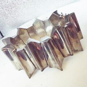 LOS CASTILLOS TAXCO MEXICO 925 MID CENTURY MASSIVE BRUTALIST ZIGZAG BRACELET C